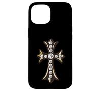 The Gold Cross Pave Diamond2 Coque pour iPhone 15