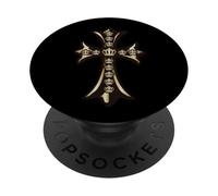 The Gold Pave Crown Cross PopSockets PopGrip Adhésif