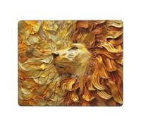 The Golden African Lion Tapis de souris pour ordinateurs portables de bureau, tapis de souris carré lavable, sans fil, base en caoutchouc antidérapant pour bureau d'ordinateur
