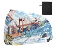 The Golden Gate Bridge Housse imperméable pour vélo avec trous de verrouillage Résistant aux UV Intérieur Extérieur Stockage Électrique Convient à la plupart des Cobertor Para Motocicleta