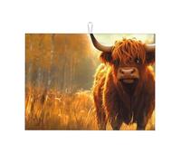 The Golden Grassland Consumes Cattle Grand tapis d'égouttage en microfibre réutilisable et lavable pour accessoire de cuisine 45,7 x 61 cm