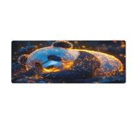 The Golden Light Scattered The Panda Tapis de souris avec base en caoutchouc antidérapant étendue avec bords cousus Grand tapis de souris pour gaming PC de bureau 30 x 80 cm