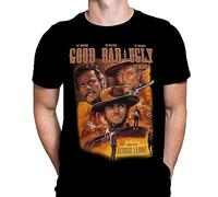 The Good Bad and Ugly Homme T-Shirt Gothic Horror Print, T-Shirt en Coton Noir, Movie Poster Tee