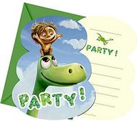 The Good Dinosaur - Invitations, fête pack de 6 - Carton SG28719 (Taille unique) (Vert/Bleu)