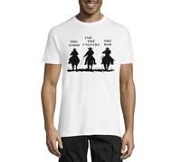 The Good, The Bad and The Unlucky Crew Neck Cotton T-Shirt Homme Blanc, blanc, 4XL