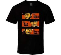 The Good The Bad & The Ugly T-Shirt Graphic Tee for Men Black L