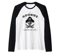 The Goonies Never Say Die Skull Pirate Logo Classique Amusant des années 80 Manche Raglan