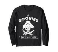 The Goonies Never Say Die Skull Pirate Logo Classique des années 80 Manche Longue