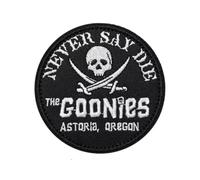 The Goonies Patch Patch Brodé | Never Say Die | Thermocollant et à coudre | Patch Film Cult Années 80 pour Vestes, Jeans, Sacs à dos et Gilets Biker | 9 cm Patch Iron-One pour vêtements, DIY