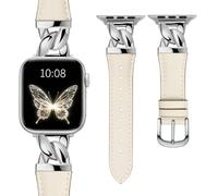 The Grace Bracelet en cuir véritable pour Apple Watch avec connecteur emboîtable fin et élégant pour montre Apple 38/40/41/42/44/45/46 mm Compatible avec iWatch Series 11 10 9 8 7 6 5 4 SE 3 2 1