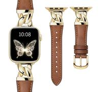 The Grace Bracelet en cuir véritable pour Apple Watch avec connecteur emboîtable fin et élégant pour montre Apple 38/40/41/42/44/45/46 mm Compatible avec iWatch Series 11 10 9 8 7 6 5 4 SE 3 2 1