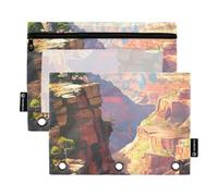 The Grand Canyon Trousse à crayons transparente pour classeur à anneaux avec trois anneaux pour fournitures d'examen
