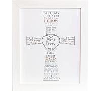 The Grandparent Gift Jesus Loves Me Frame for Baby's Baptism or Christening, White Frame