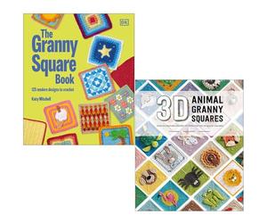 The Granny Square Book By Katy Mitchell & 3D Animal Granny Squares By Caitie Moore, Celine Semaan, Sharna Moore 2 Books Collection Set