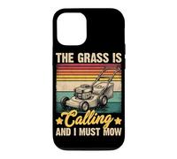 The Grass is Calling and I Must Mow Funny Lawn Tondage Coque pour iPhone 12/12 Pro