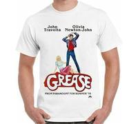 The Grease Movie Tshirt John Travolta Retro Musical Cool Danny Sandy Retro Tee Men's White 3XL