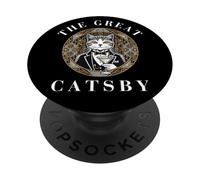 The Great Catsby, Funny Cat Design, Amoureux des Chats, Fan PopSockets PopGrip Adhésif