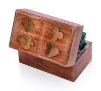 The Great Indian Bazaar Boîte de rangement en bois classique fabriquée à la main avec 2 jeux de cartes « Ace » de qualité supérieure