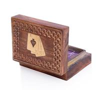 The Great Indian Bazaar Idées de cadeau d'anniversaire uniques fabriquées à la main classique en bois pour cartes à jouer avec cartes à jouer « Ace » de qualité supérieure