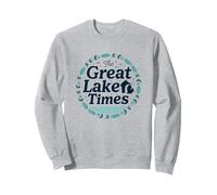 The Great Lake Times : Coastal Nostalgia Sweatshirt, Unisexe pour Adultes, Gris Chiné, M