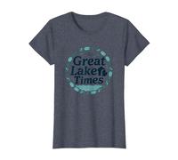 The Great Lake Times : Coastal Nostalgia T-Shirt, Femme, Bleu Chiné, XXL