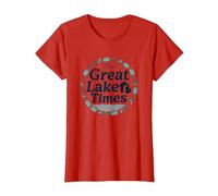 The Great Lake Times : Coastal Nostalgia T-Shirt, Femme, Rouge, L