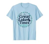 The Great Lake Times : Coastal Nostalgia T-Shirt, Homme, Bleu Céleste, M