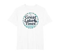 The Great Lake Times : Coastal Nostalgia T-Shirt, Homme Grandes Tailles, Blanc, 4X Tall