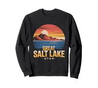 The Great Salt Lake Utah Tourist Vintage Retro Sunset Water Sweatshirt