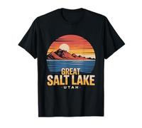 The Great Salt Lake Utah Tourist Vintage Retro Sunset Water T-Shirt