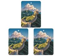 The Great Wall Lot de 3 désodorisants carrés à suspendre pour voiture, maison, bureau, style gris