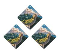 The Great Wall Lot de 3 désodorisants de voiture à suspendre en forme de losange - Cartes parfumées durables pour voiture, maison, bureau - Style gris