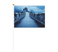 The Great Wall - Lot de 6 et 12 mini drapeaux sur bâtons - Durable - 14 x 21 cm - Pour cour, jardin et décoration extérieure