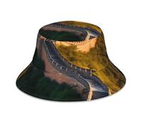 The Great Wall of China Bob imprimé chapeau de soleil adapté pour le sport, la course à pied, la pêche, les voyages et la randonnée Noir