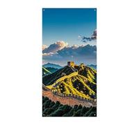 The Great Wall of China Couverture de porte Bannière 90 x 180 cm Bannières de fête Panneau de bienvenue saisonnier Décoration verticale à suspendre pour porche, entrée, jardin