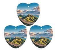 The Great Wall of China Lot de 3 désodorisants à suspendre pour voiture, maison, bureau Blanc