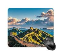 The Great Wall of China Tapis de souris avec bords cousus, tapis de souris lavable en tissu antidérapant, design parfait pour les jeux, ordinateur portable, travail de bureau