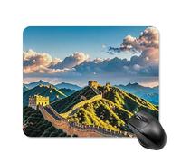 The Great Wall of China Tapis de souris avec bords cousus, tapis de souris lavable en tissu antidérapant, design parfait pour les jeux, ordinateur portable, travail de bureau