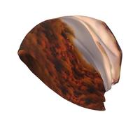 The Great Wall Printed Stretch Knit Hat Warm Ski Hat Suitable for Activities such as Hiking Fishing and Running Black