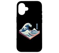 The Great Wave Kanagawa Modern 3D isométrique Wave japonaise Coque pour iPhone 16