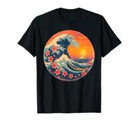 The Great Wave Off Kanagawa Cherry Blossoms Sakura Japonais T-Shirt