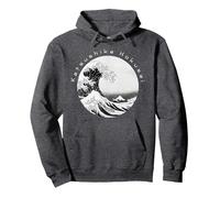 The Great Wave Off Kanagawa Katsushika Hokusai Japanese Art Sweat à Capuche, Unisexe pour Adultes, Chiné Foncé, L