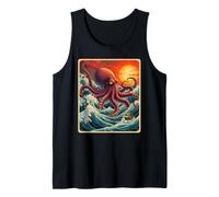 The Great Wave Off Kanagawa Octopus Retro Anime Art Japonais Débardeur
