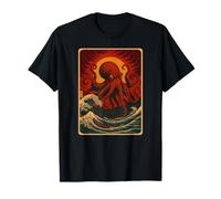 The Great Wave Off Kanagawa Octopus Retro Anime Art Japonais T-Shirt