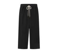 THE Great - Wide Leg Cropped Sweatpant - Femme - Pantalons - Noir - Taille: 36 FR