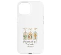 The Greatest Gifts of All Matthew 1:21 Nativity Watercolor Coque pour iPhone 15