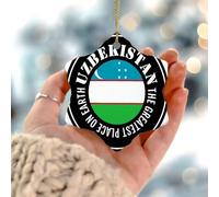 The Greatest Place on Earth Ouzbékistan Décoration d'arbre de Noël Amérique latine Pays Europe Asie Afrique Drapeaux Souvenir Vacances festives Décoration d'intérieur Ferme Pendentif en céramique