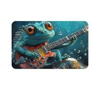 The Green Lizard Playing The Pianosurnatural Symbols Black Printing 1 pièce Quick Dry Peach Skin Velvet Serviette de plage surdimensionnée 140 x 70 cm pour adultes, serviette super absorbante