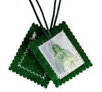 The Green Scapular | Dévotion portable au cœur immaculé de Marie | Accessoire catholique puissant pour le confort spirituel | Excellent cadeau chrétien pour la confirmation, Tissu, Pas de gemme