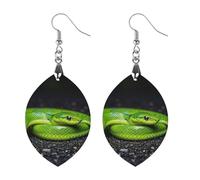 The Green Snake Boucles d'oreilles en bois pour femme, bijoux vintage élégants en bois, boucles d'oreilles légères pour mariage, fête, cadeau quotidien, Apricot shaped, Bois, Bois.